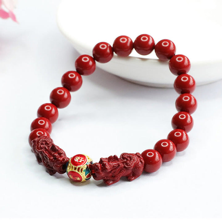 Buddha Stones辰砂 ダブル貔貅 邪悪な霊を寄せ付けないブレスレット - image 3