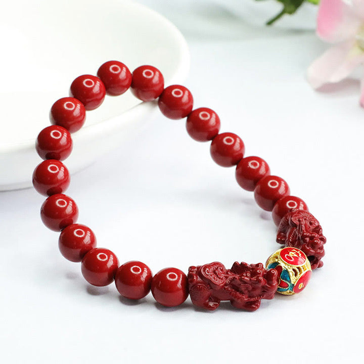 Buddha Stones辰砂 ダブル貔貅 邪悪な霊を寄せ付けないブレスレット - image 2