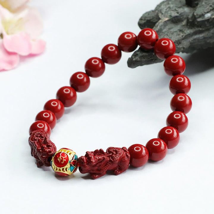 Buddha Stones辰砂 ダブル貔貅 邪悪な霊を寄せ付けないブレスレット - image 9