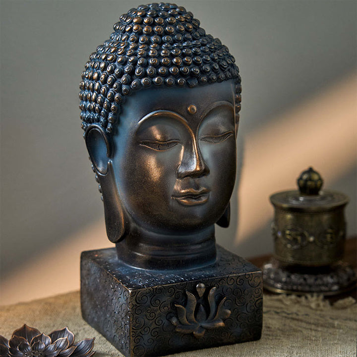 Buddha Stonesチベット仏 祝福 瞑想 装飾 - 仏像（10×10×24cm） - image 0