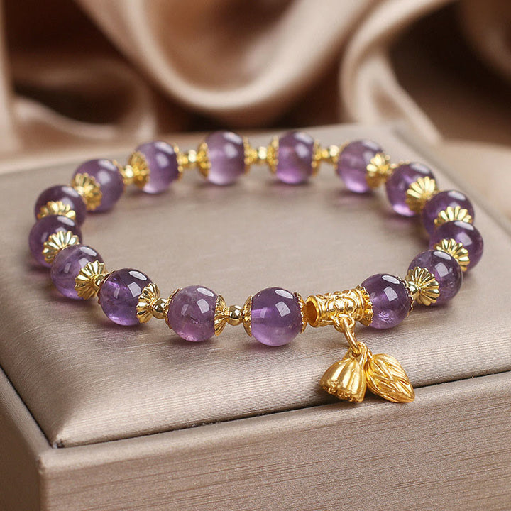 Buddha Stonesアメジスト高貴さを増すブレスレット