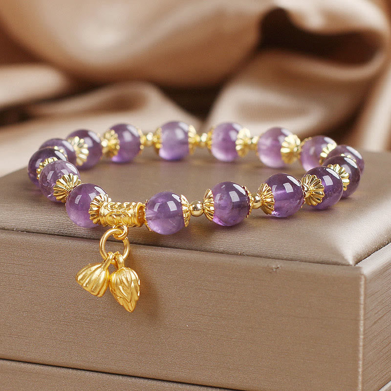 Buddha Stonesアメジスト高貴さを増すブレスレット