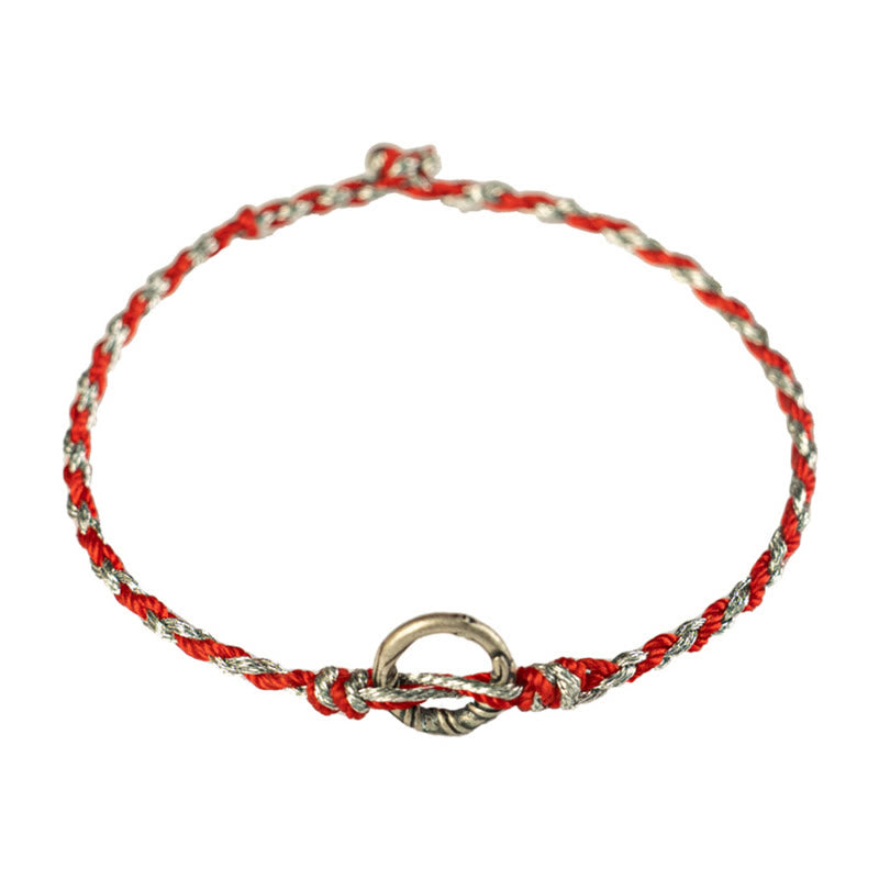 Buddha Stones925スターリングシルバー ピースバックル 幸運のストリングブレスレット