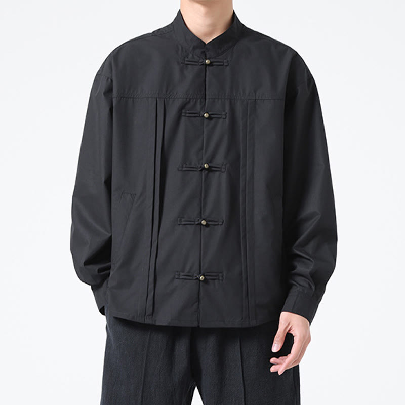 Buddha Stonesスタンドカラー ボタン スパンデックス メンズシャツ - image 5