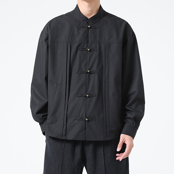 Buddha Stonesスタンドカラー ボタン スパンデックス メンズシャツ - image 5