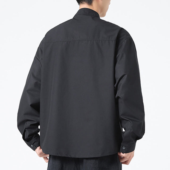 Buddha Stonesスタンドカラー ボタン スパンデックス メンズシャツ - image 11