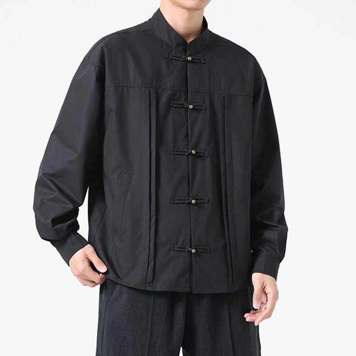 Buddha Stonesスタンドカラー ボタン スパンデックス メンズシャツ - image 6
