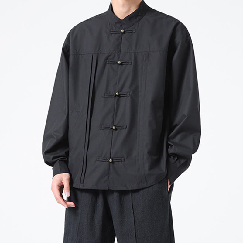 Buddha Stonesスタンドカラー ボタン スパンデックス メンズシャツ - image 2