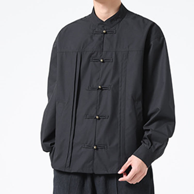 Buddha Stonesスタンドカラー ボタン スパンデックス メンズシャツ - image 7