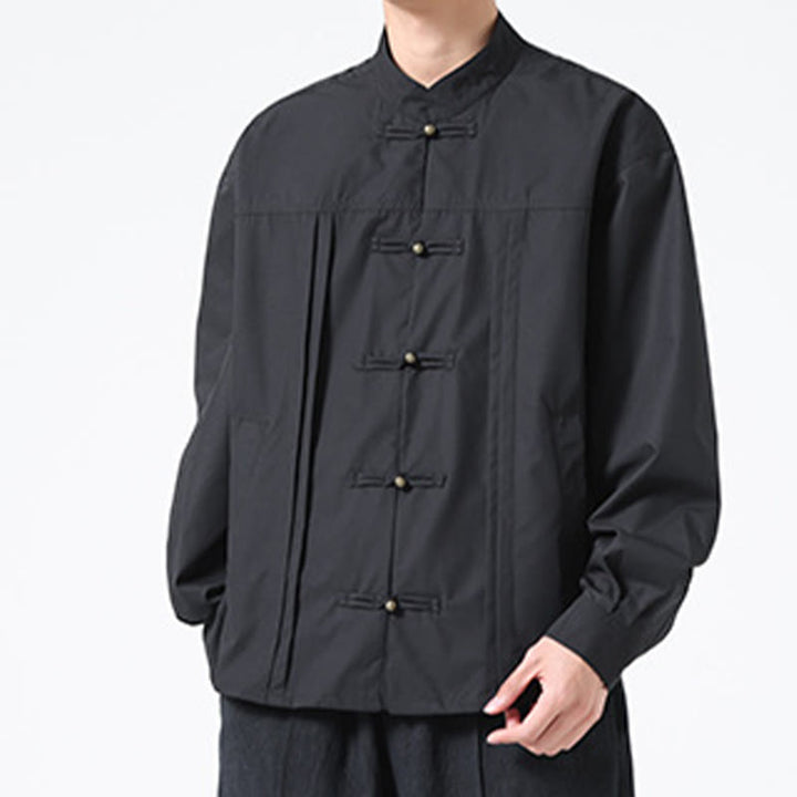 Buddha Stonesスタンドカラー ボタン スパンデックス メンズシャツ - image 7