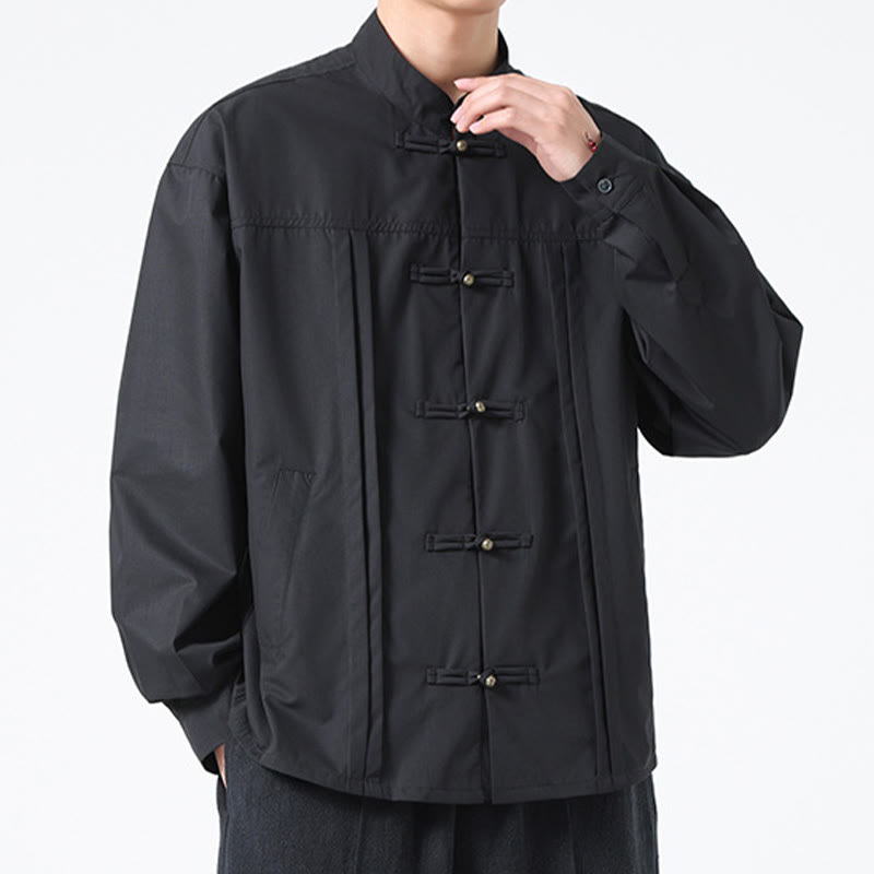 Buddha Stonesスタンドカラー ボタン スパンデックス メンズシャツ - image 10