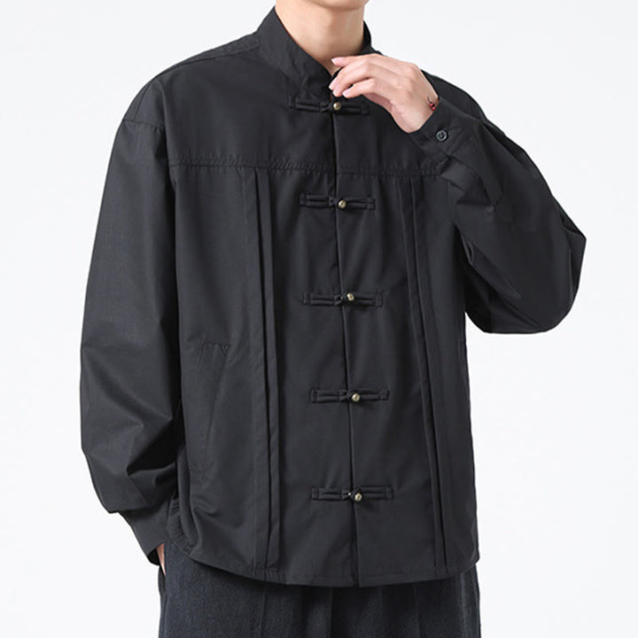 Buddha Stonesスタンドカラー ボタン スパンデックス メンズシャツ - image 10