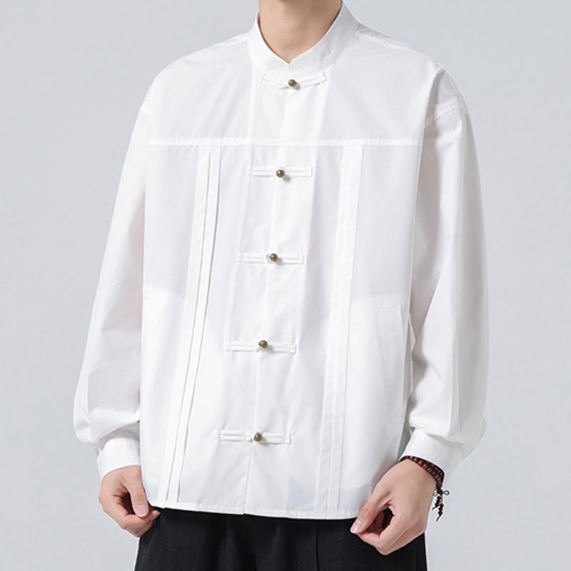 Buddha Stonesスタンドカラー ボタン スパンデックス メンズシャツ - image 16