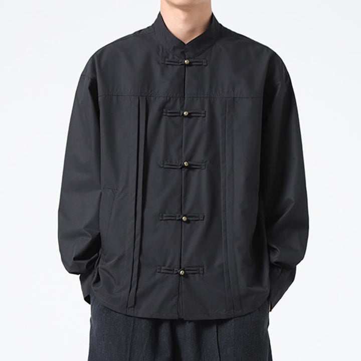 Buddha Stonesスタンドカラー ボタン スパンデックス メンズシャツ - image 8