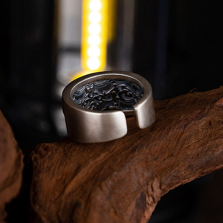 Buddha Stones925スターリングシルバー 菩薩ターラ カーム 調節可能リング