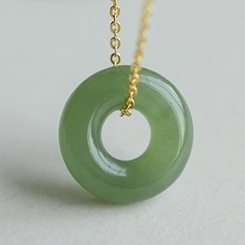 Buddha Stones 925スターリングシルバーメッキゴールド和田翡翠平和のお守りチャームネックレスペンダント - image 3