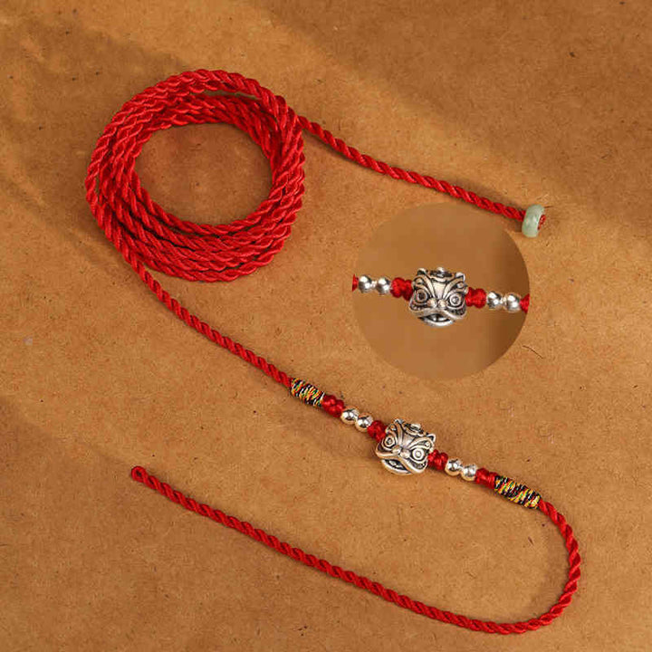 Buddha Stones999 スターリングシルバー 祝福の赤い紐のベリーチェーン