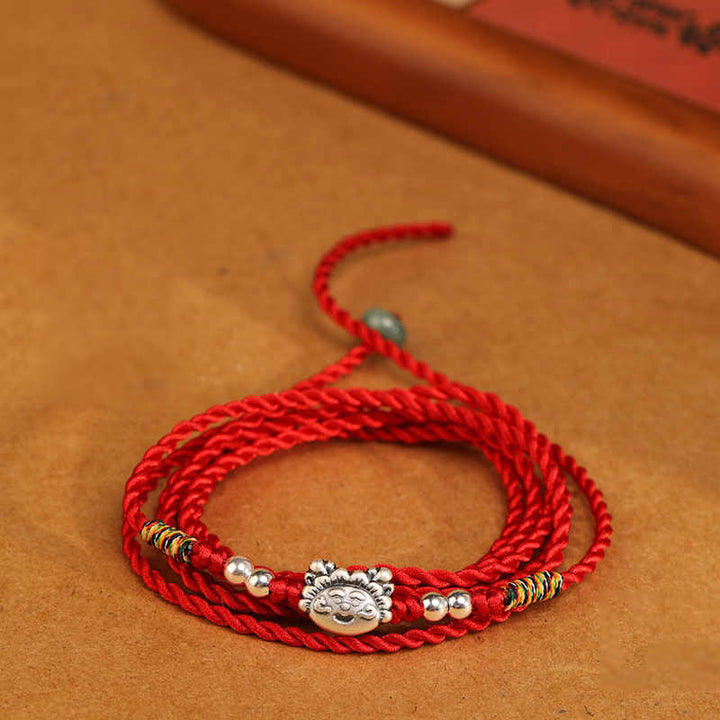 Buddha Stones999 スターリングシルバー 祝福の赤い紐のベリーチェーン