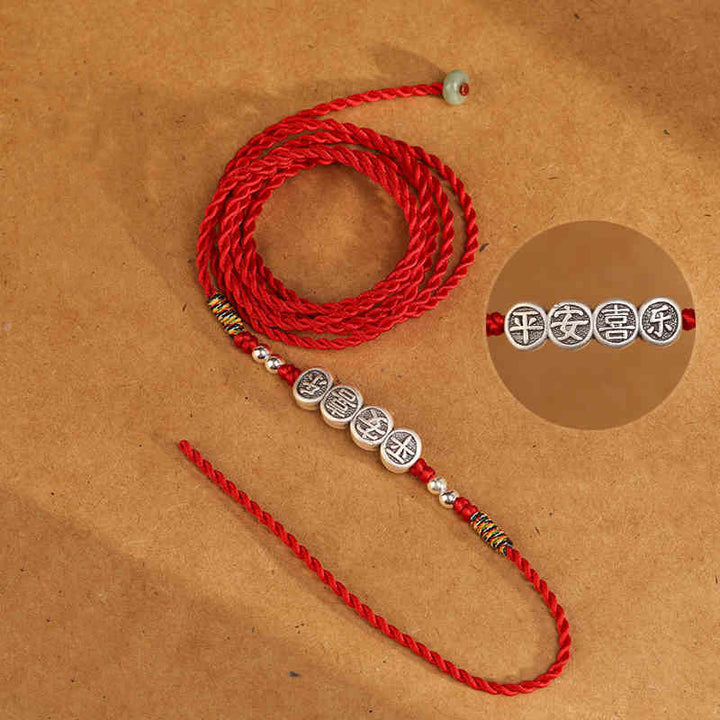 Buddha Stones999 スターリングシルバー 祝福の赤い紐のベリーチェーン