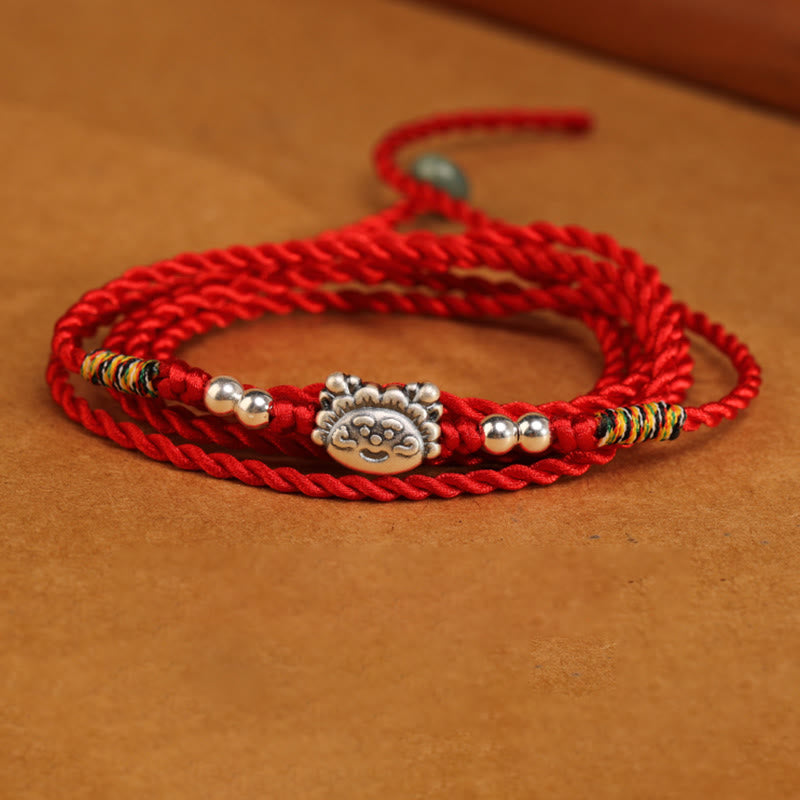 Buddha Stones999 スターリングシルバー 祝福の赤い紐のベリーチェーン