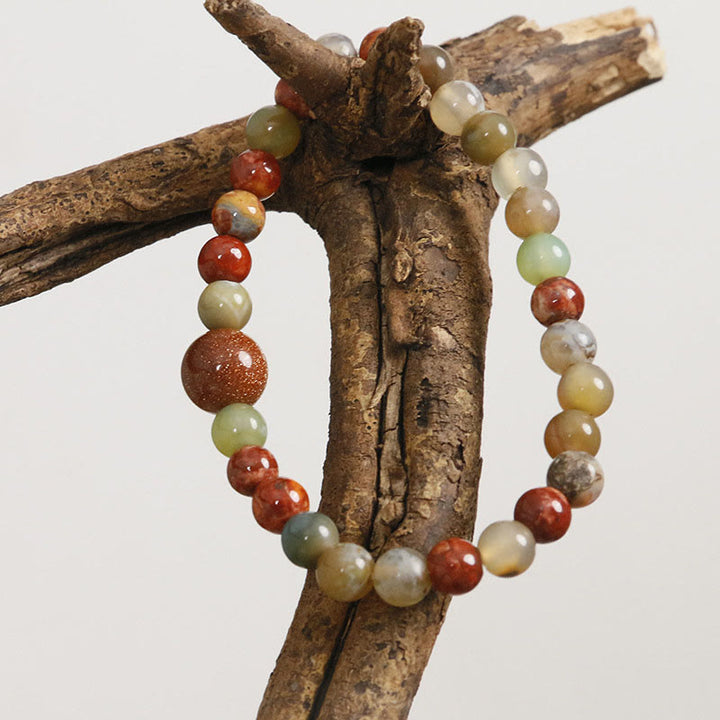 Buddha Stones赤瑪瑙 寿山石 穏やかな祝福のブレスレット