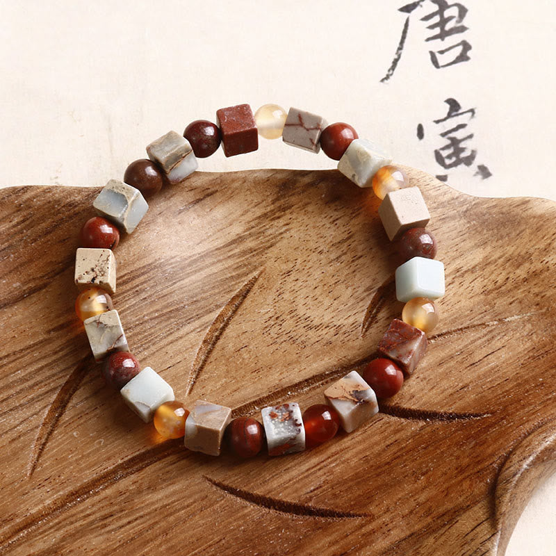 Buddha Stones赤瑪瑙 寿山石 穏やかな祝福のブレスレット