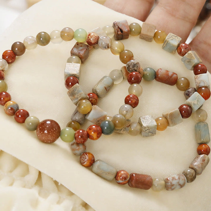 Buddha Stones赤瑪瑙 寿山石 穏やかな祝福のブレスレット
