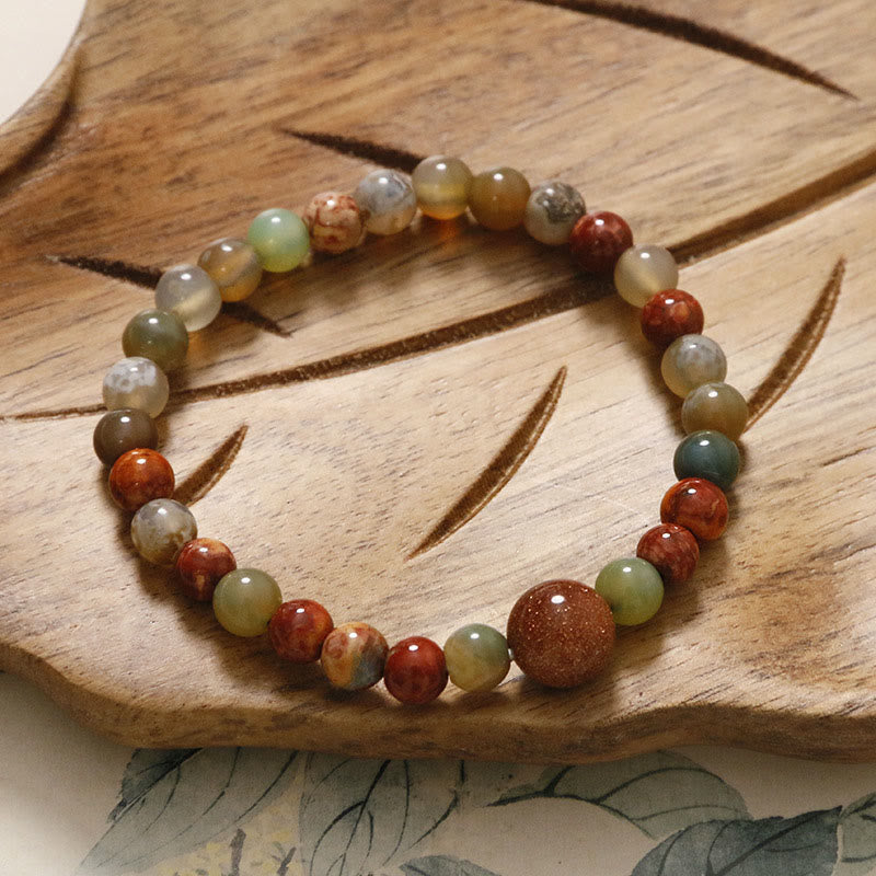 Buddha Stones赤瑪瑙 寿山石 穏やかな祝福のブレスレット