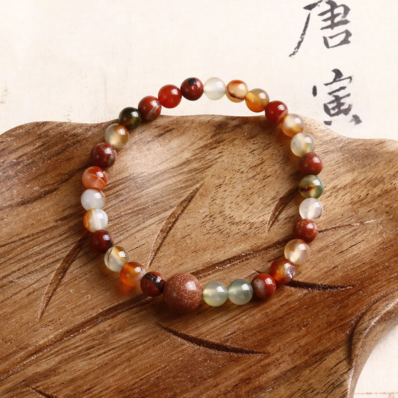 Buddha Stones赤瑪瑙 寿山石 穏やかな祝福のブレスレット
