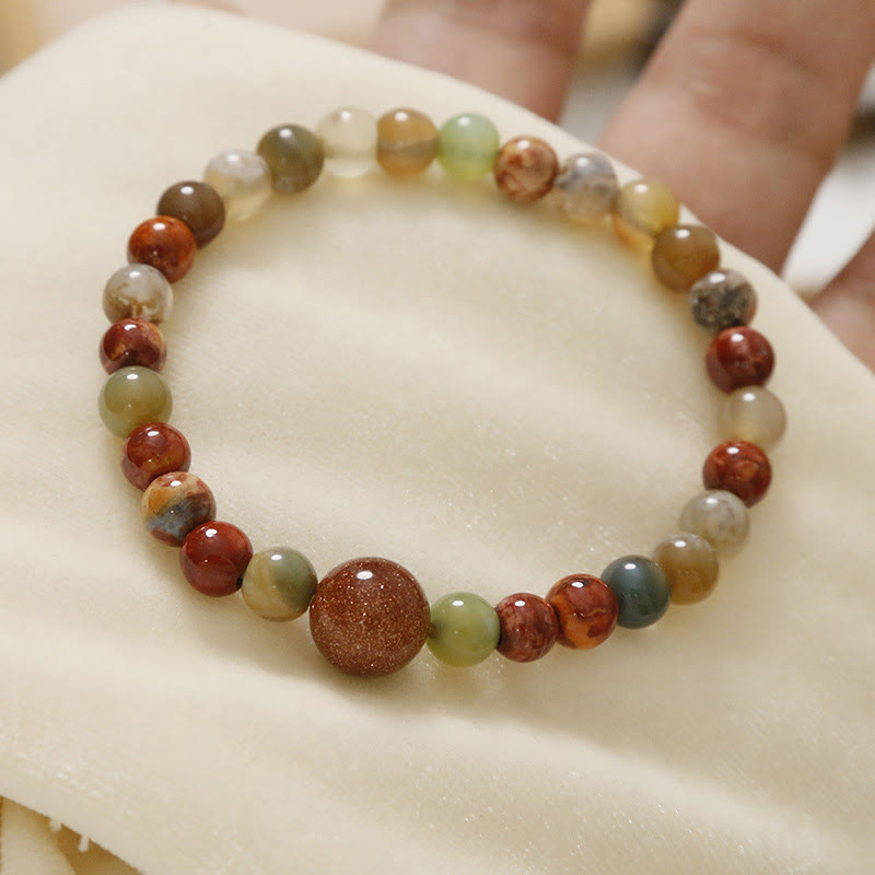 Buddha Stones赤瑪瑙 寿山石 穏やかな祝福のブレスレット