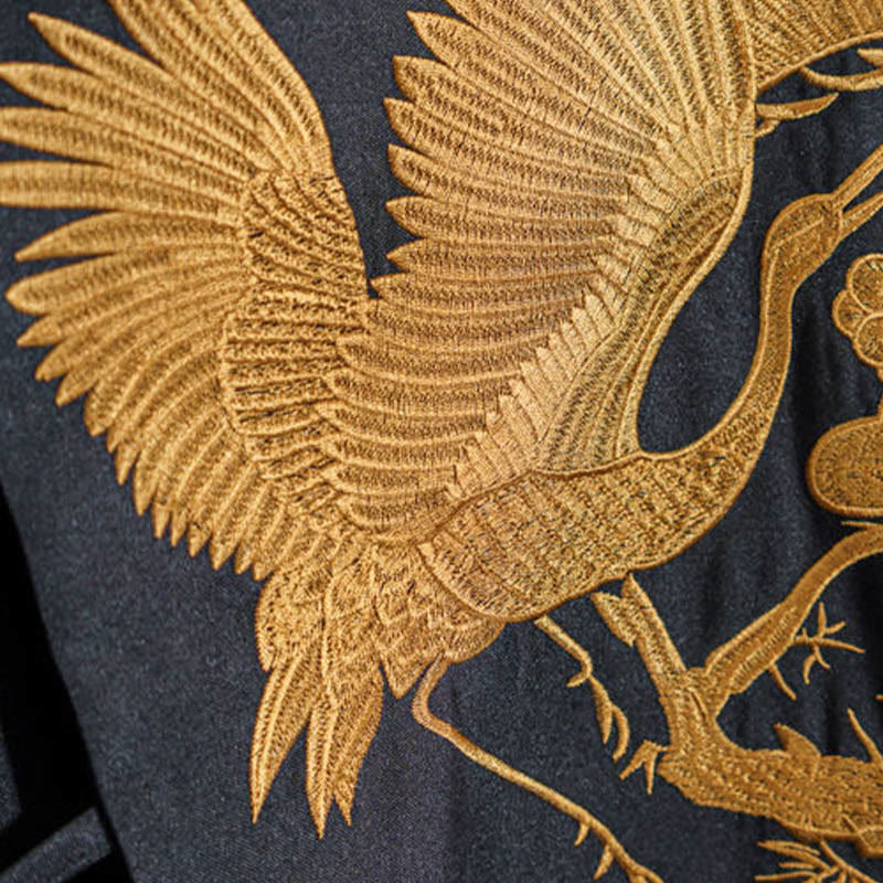 Buddha Stonesヴィンテージ刺繍金鶴雲模様ベスト - image 2