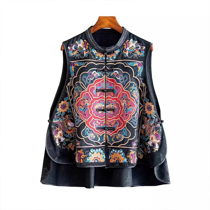 Buddha Stonesヴィンテージ刺繍カラフルな雲花柄ベスト - image 16