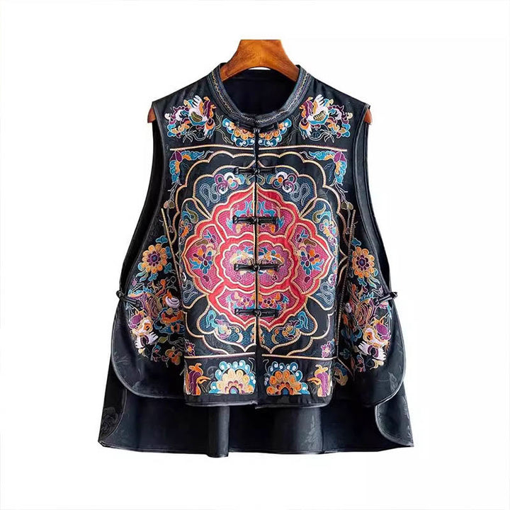 Buddha Stonesヴィンテージ刺繍カラフルな雲花柄ベスト - image 16