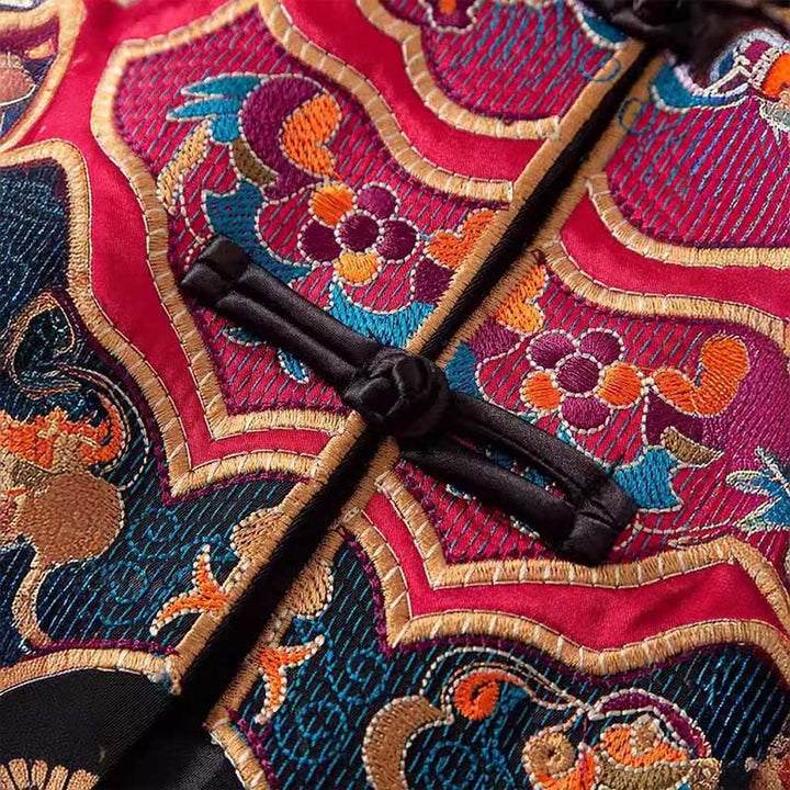 Buddha Stonesヴィンテージ刺繍カラフルな雲花柄ベスト - image 5