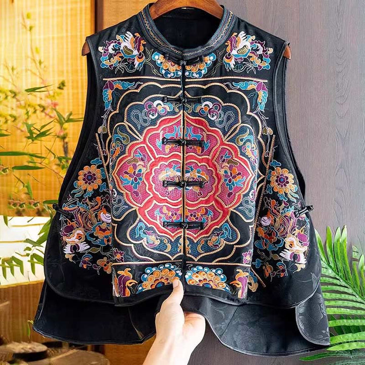 Buddha Stonesヴィンテージ刺繍カラフルな雲花柄ベスト - image 15