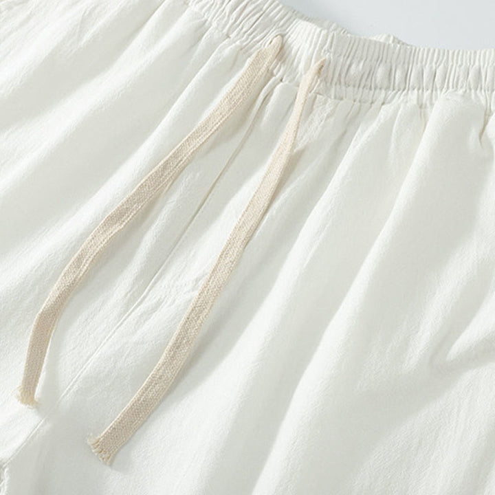 Buddha Stonesクロスカラーコットン唐装漢服トップスパンツメンズセット - image 23