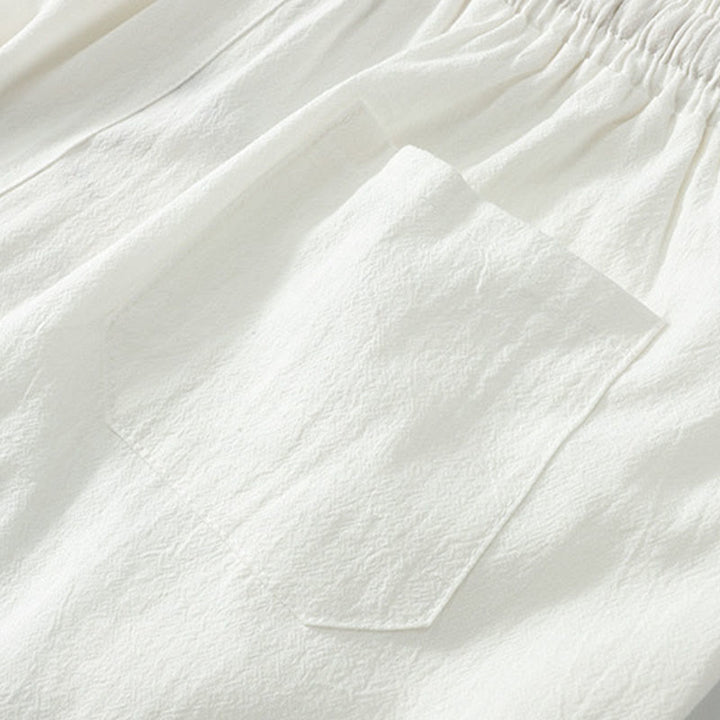 Buddha Stonesクロスカラーコットン唐装漢服トップスパンツメンズセット - image 24