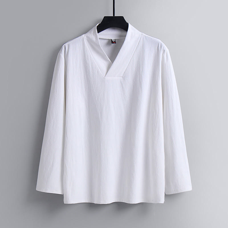 Buddha Stonesクロスカラークロップド丈ブルマーコットン唐装漢服トップスパンツ衣類メンズセット - image 17