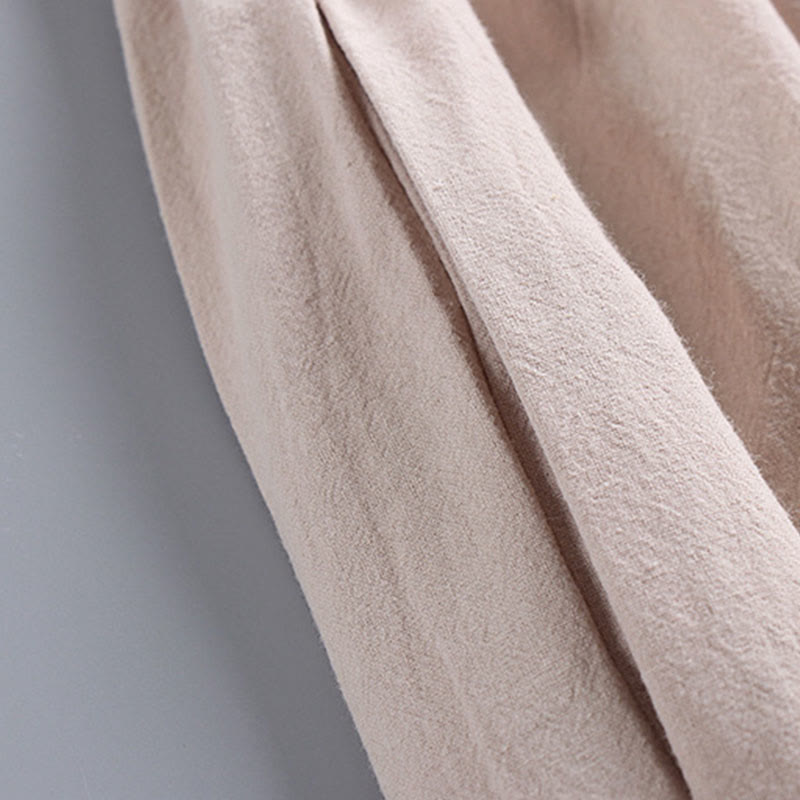 Buddha Stonesクロスカラークロップド丈ブルマーコットン唐装漢服トップスパンツ衣類メンズセット - image 4