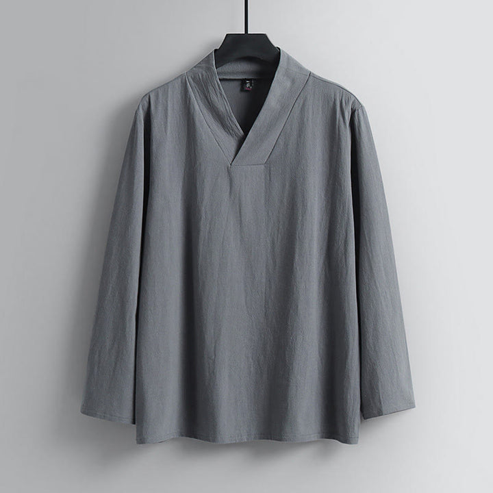 Buddha Stonesクロスカラークロップド丈ブルマーコットン唐装漢服トップスパンツ衣類メンズセット - image 23