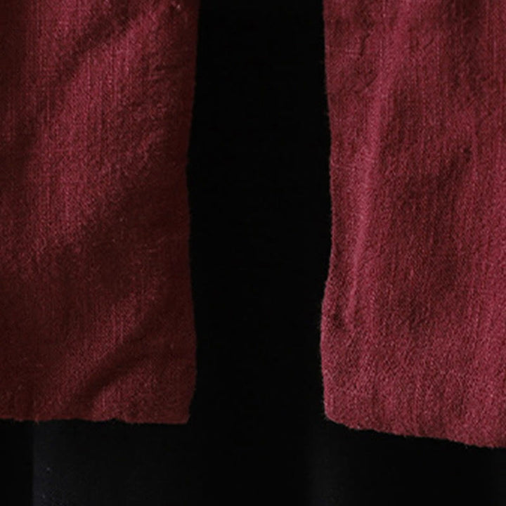 Buddha Stones無地 カジュアル フロッグボタン タートルネック コットン リネン レディース ジャケット シャツ 衣類 - image 9