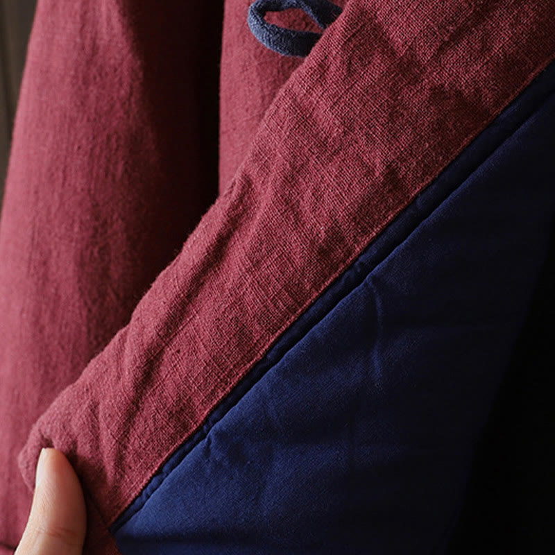 Buddha Stones無地 カジュアル フロッグボタン タートルネック コットン リネン レディース ジャケット シャツ 衣類 - image 8