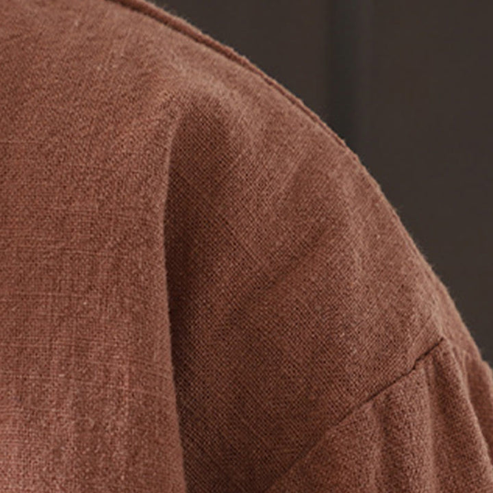 Buddha Stones無地 カジュアル フロッグボタン タートルネック コットン リネン レディース ジャケット シャツ 衣類 - image 14