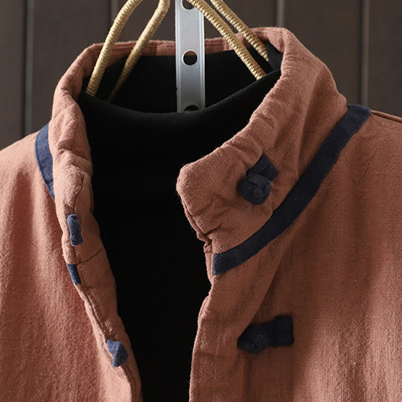 Buddha Stones無地 カジュアル フロッグボタン タートルネック コットン リネン レディース ジャケット シャツ 衣類 - image 13