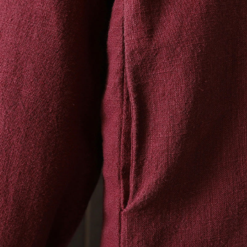 Buddha Stones無地 カジュアル フロッグボタン タートルネック コットン リネン レディース ジャケット シャツ 衣類 - image 10