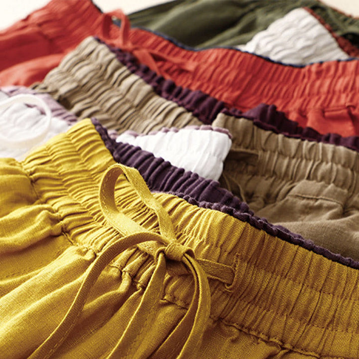 Buddha Stonesヴィンテージ ハイウエスト レースアップ コットンリネン ハーレムパンツ ポケット付き - image 40