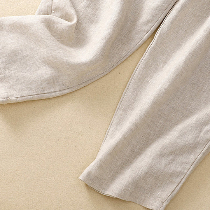 Buddha Stonesヴィンテージ ハイウエスト レースアップ コットンリネン ハーレムパンツ ポケット付き - image 33