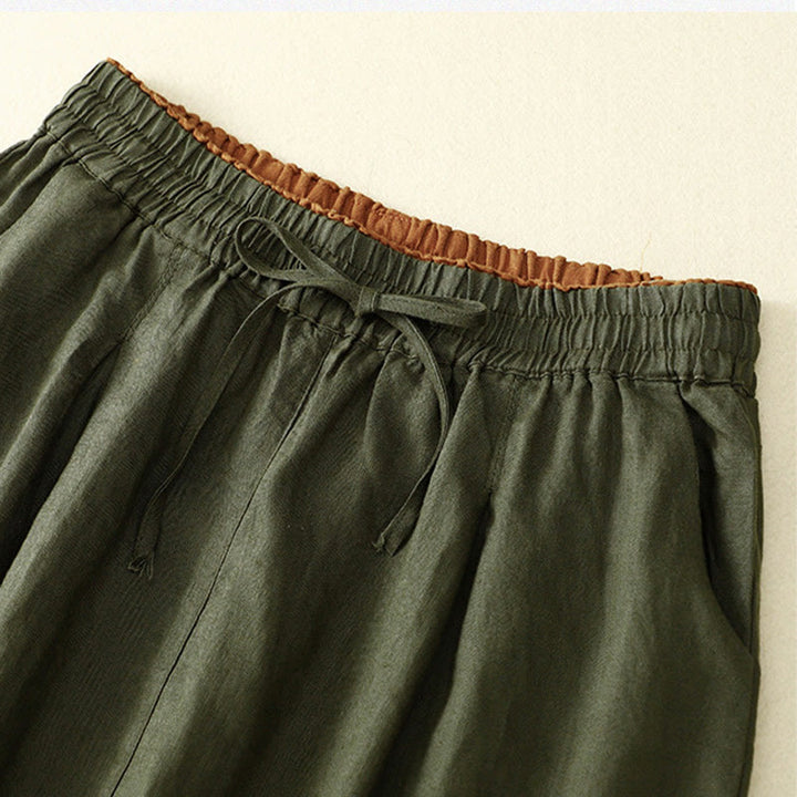 Buddha Stonesヴィンテージ ハイウエスト レースアップ コットンリネン ハーレムパンツ ポケット付き - image 38