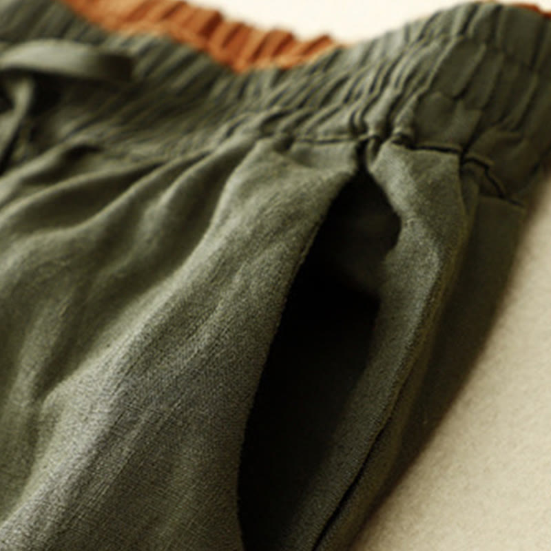 Buddha Stonesヴィンテージ ハイウエスト レースアップ コットンリネン ハーレムパンツ ポケット付き - image 39