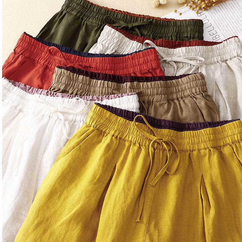 Buddha Stonesヴィンテージ ハイウエスト レースアップ コットンリネン ハーレムパンツ ポケット付き - image 41